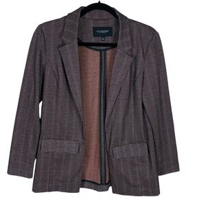 Women's Liverpool Brown Black Jacquard Knit Long Sleeve Boyfriend Blazer Size XS
